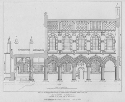 Chapelle de Roslyn, section du côté sud du chœur, gravée par Richard Roffe, 1810 - Joseph Michael Gandy